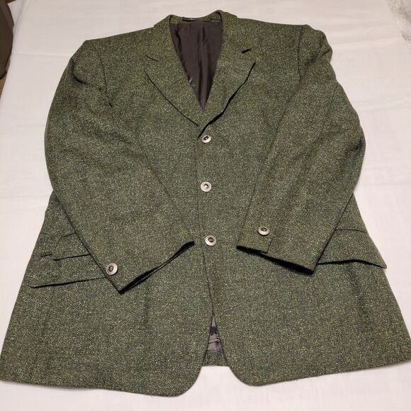 Versace Classic V2 Vintage Men's Two-piece Suit Wool Silk Olive Green Size 42R - Picture 6 of 16